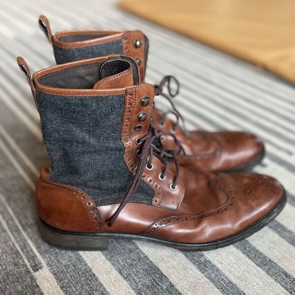 Gordon Rush vintage wingtip boots. Size 11. FLAW- see photos! - Picture 1 of 15